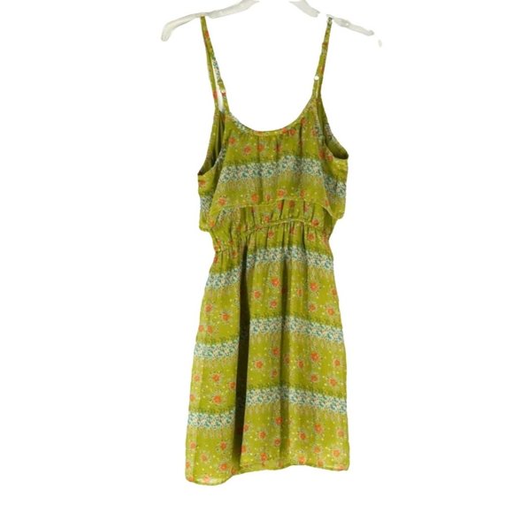 Mossimo Green Floral Sun Dress Size XS Spagetti Straps Mini Above Knee - Picture 6 of 11